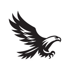 Flying Eagle Silhouette – Bold Black Vector Logo

