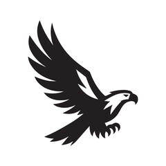 Flying Eagle Silhouette – Bold Black Vector Logo

