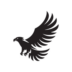 Flying Eagle Silhouette – Bold Black Vector Logo

