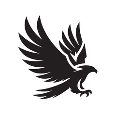 Flying Eagle Silhouette – Bold Black Vector Logo

