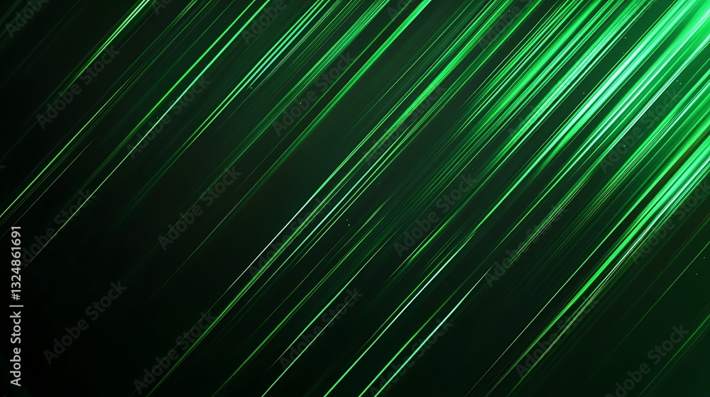 Aufkleber abstract green background with glowing diagonal lines and futuristic tech design