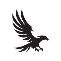 Flying Eagle Silhouette – Bold Black Vector Logo


