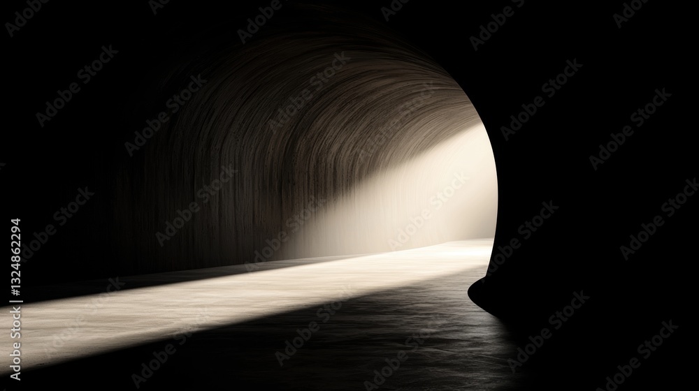 Poster a dark tunnel with light at the end