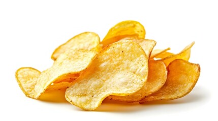 Potato chips isolated on white background