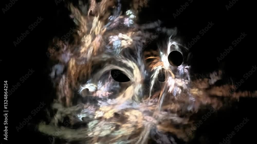 Aufkleber abstract fluid motion on black background. cosmic swirls and ethereal patterns for smart speaker vis