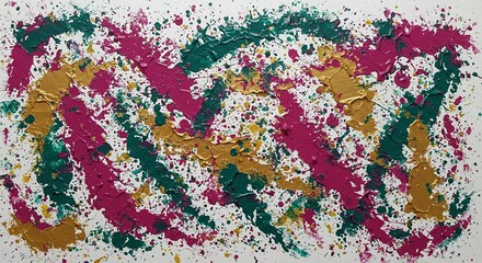 Obraz premium Abstract Gold Pink and Teal Splash Paint Artwork Modern Contemporary Texture