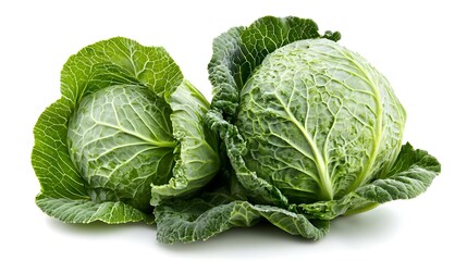 Fototapeta premium green cabbage isolated on white background