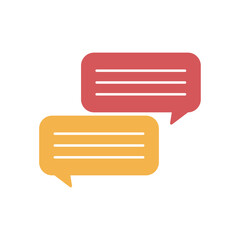 Vector illustration of two colorful chat message bubbles for online communication and digital conversation interface