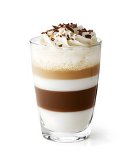 Cup of latte on white background