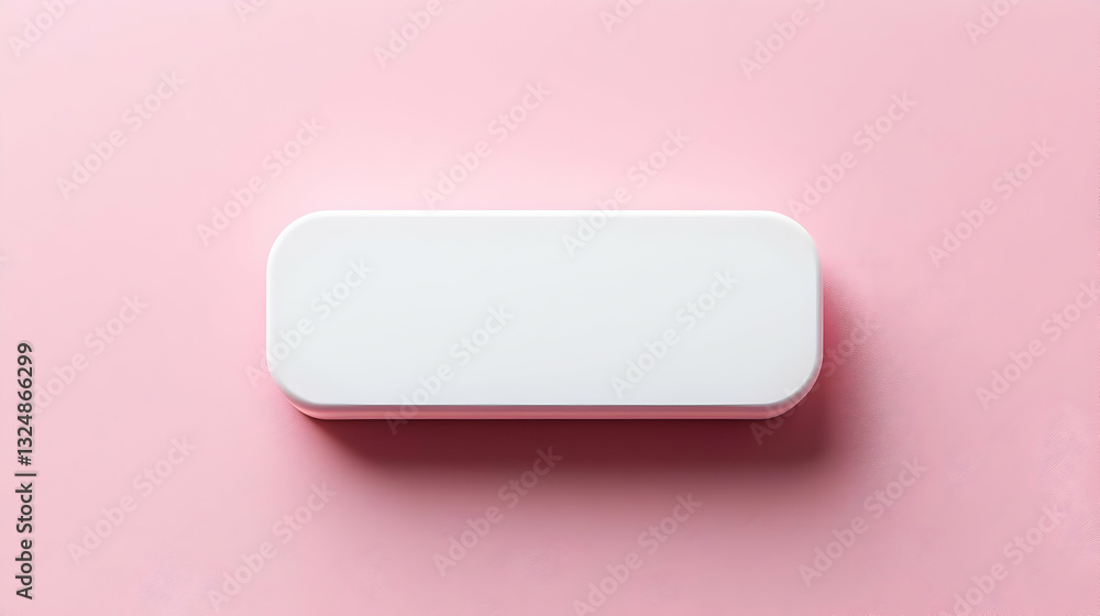 Poster single white rectangular box on a pastel pink textured background minimalist product display in a st