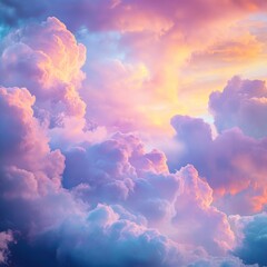 Colorful sky background with clouds. Vector illustration. Eps 10.