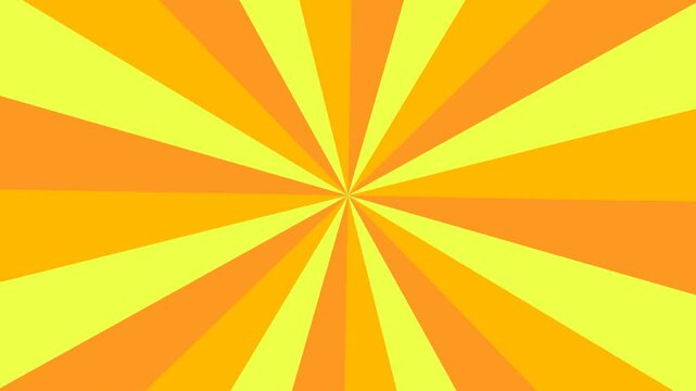 Rotating yellow and orange summer sunburst background - seamless loop animation