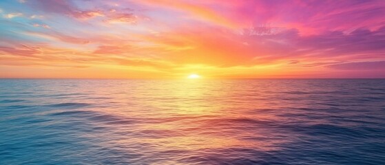 Obraz premium Vibrant Sunset over Calm Ocean Waters