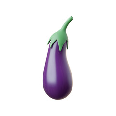 Aubergine or Brinjal vegetable 3D icon - PNG cutout