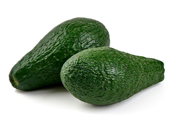 Fresh Ripe Avocados Isolated on White Background.