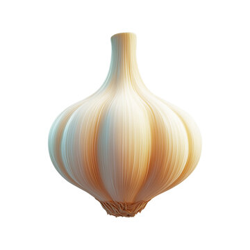 Cute garlic bulb 3D icon - PNG on transparent background