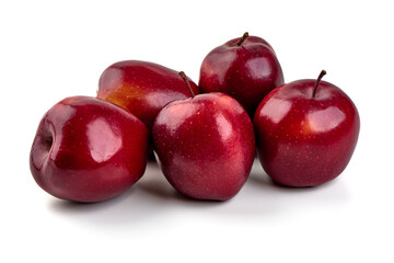 Fresh Red Apples Isolated on White Background.