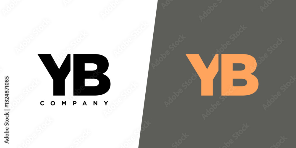 Fototapete letter y and b, yb logo design template. minimal monogram initial based logotype.