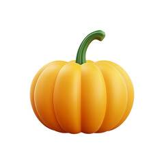 Single Pumpkin vegetable 3D icon - PNG on transparent background
