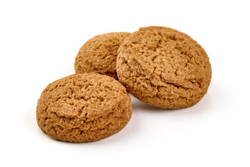 Oatmeal Cookies Isolated on White Background.