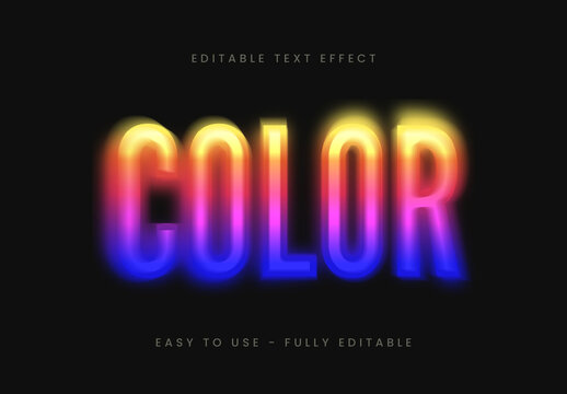 Blue and Yellow Vibrant Colorful Neon Text Effect