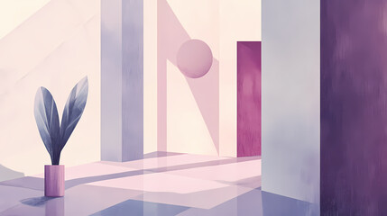 gentle geometric lavender lines