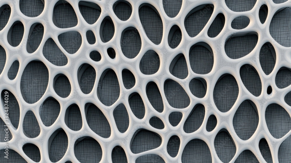 Poster a textured background with a repeating pattern of white, black, and gray shapes.