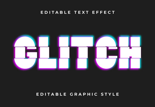 White Purple Blue Futuristic Cyber Glitch Text Effect