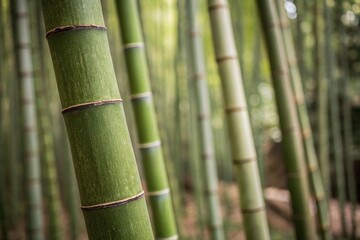 Fototapeta premium Bamboo Forest Close-up with Shallow Focus 