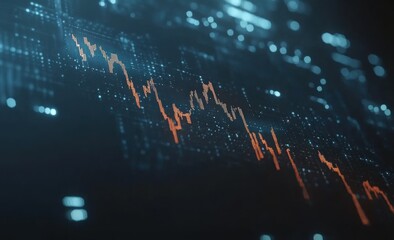 Fototapeta premium Abstract digital stock market chart decline.