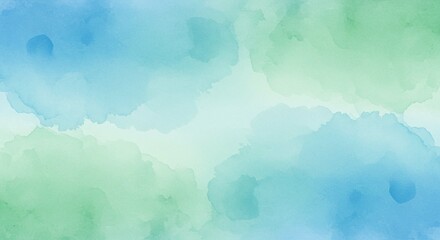 Abstract Watercolor Background Soft Blue and Green Gradient Texture