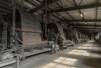 historic machinery of a abandoned mining site