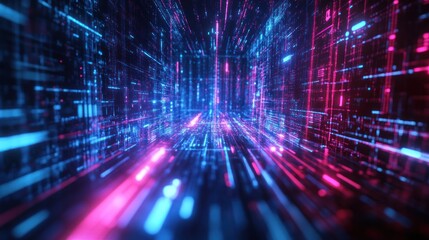 Neon Digital Tunnel: A Journey Through Cyberspace