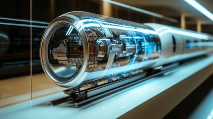 Obraz premium Futuristic Hyperloop Transportation System: A Glimpse into the Future of Travel