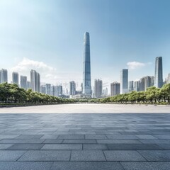 Asphalt road in modern Shenzhen.