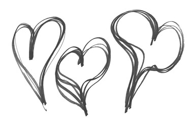 Doodle symbols and icons, hand draw black marker, isolated on white