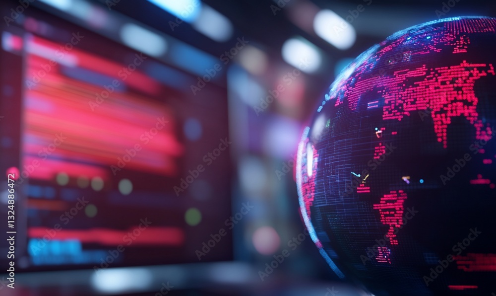 Poster global technology network digital code innovation