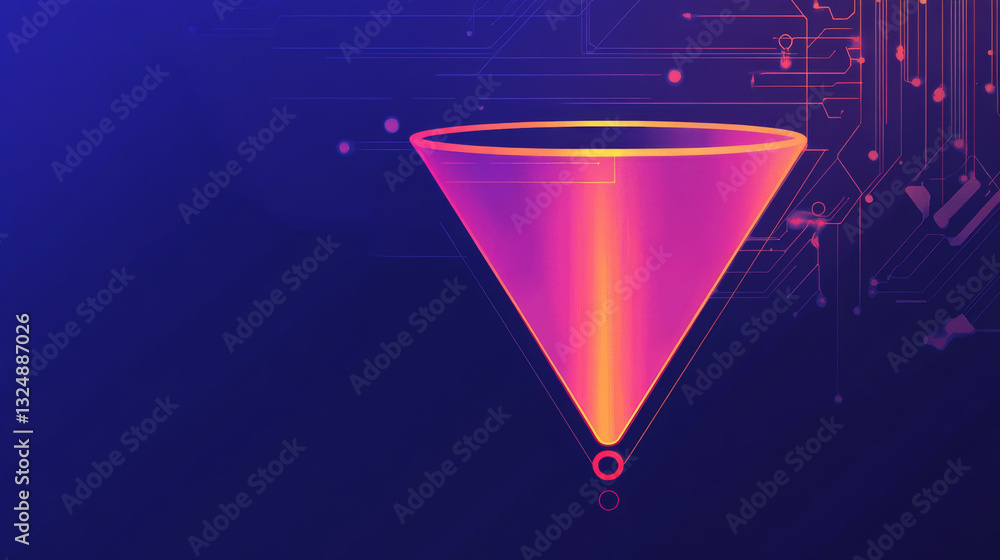 Poster big data low poly art banner template. 3d polygonal funnel. networking and technology concept with c