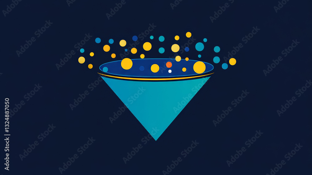 Poster big data low poly art banner template. 3d polygonal funnel. networking and technology concept with c