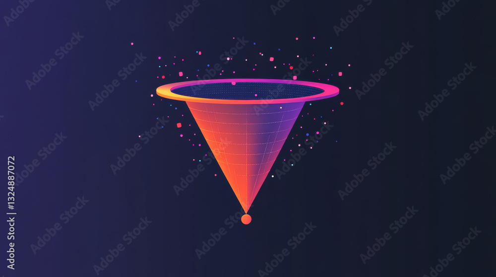Poster big data low poly art banner template. 3d polygonal funnel. networking and technology concept with c