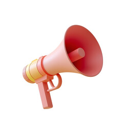 Pink megaphone isolated on white
