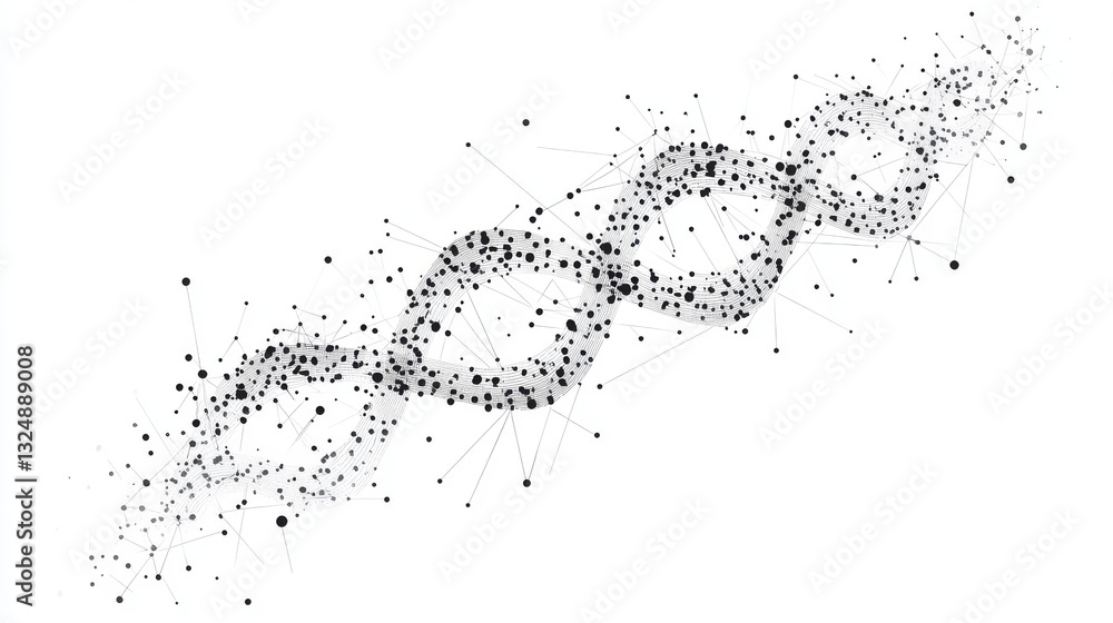 Aufkleber dna chain. isolated black vector illustration in low-poly style on a white background. the drawing c