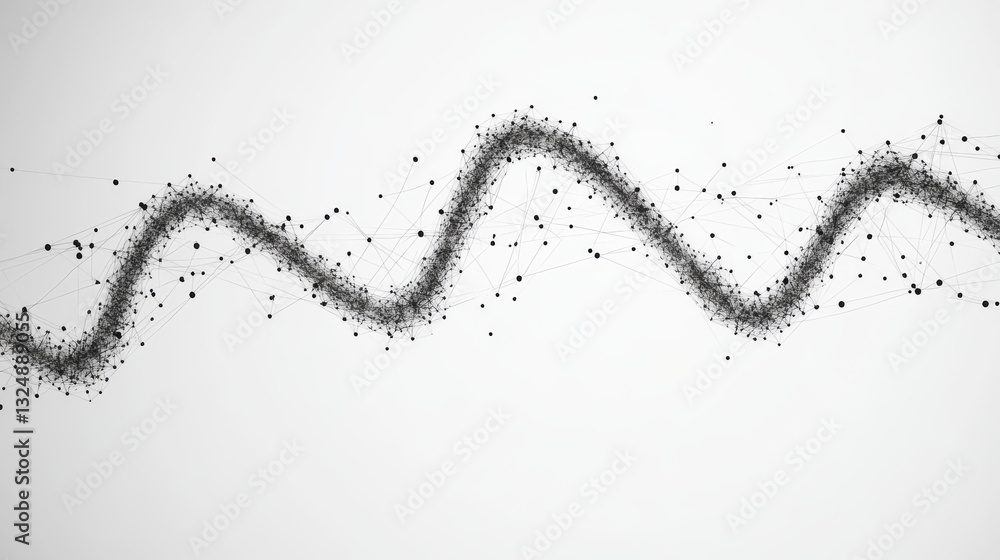Poster dna chain. isolated black vector illustration in low-poly style on a white background. the drawing c