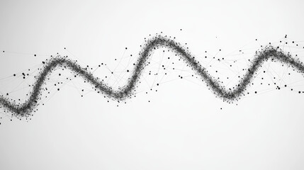 DNA chain. Isolated black vector illustration in low-poly style on a white background. The drawing consists of thin lines and dots. Polygonal image on topics of science or medicine. Low poly EPS.