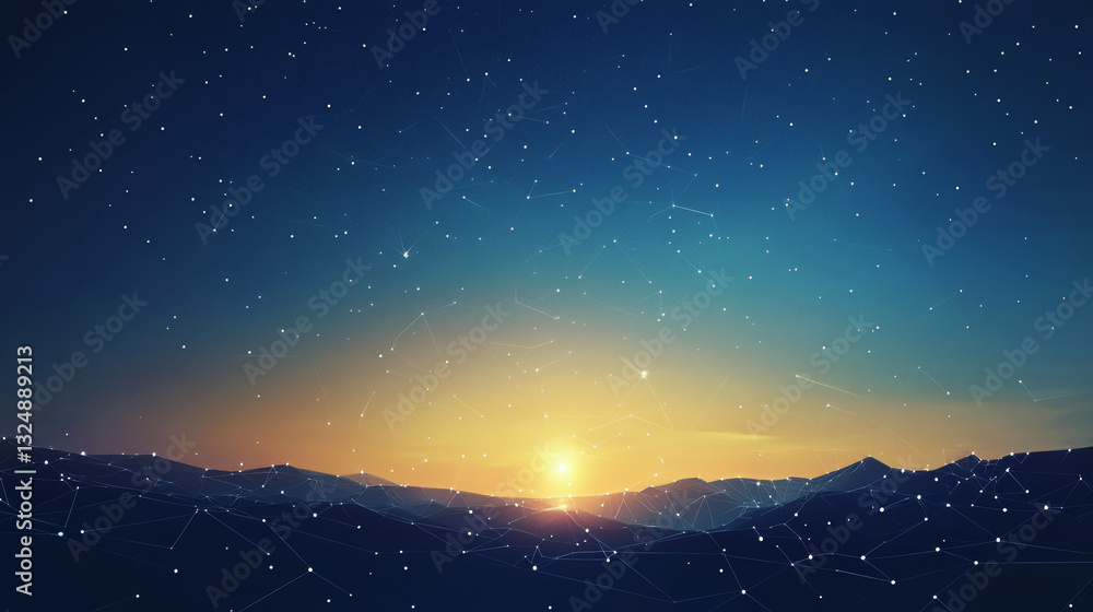 Poster security roe composed of polygons. low poly vector illustration of a starry sky or comos. the roe co