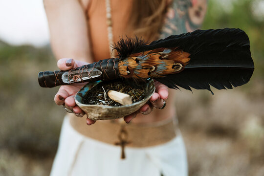 nature, hand, outdoor, park, holding, feather, shell, alternative, traditional, healing, people, medicine