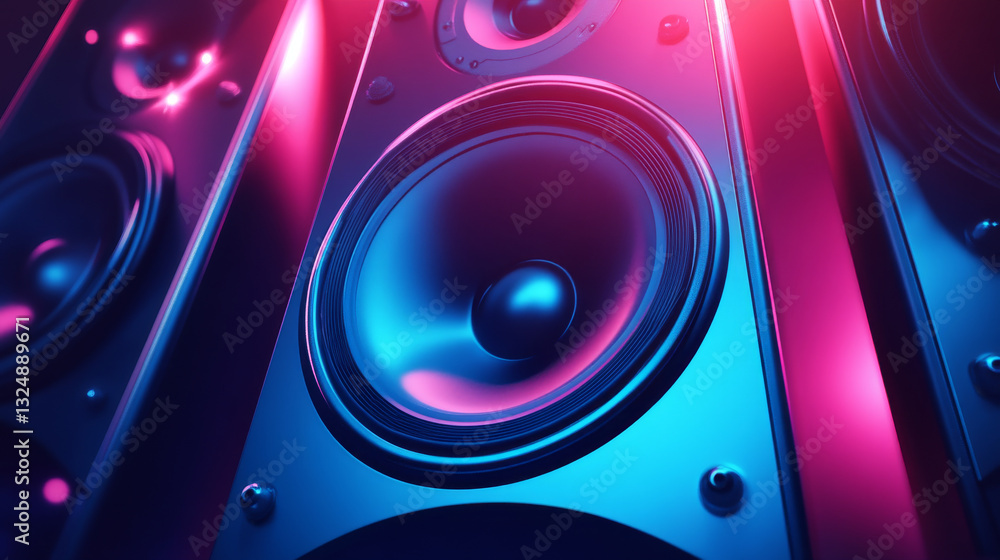 Poster abstract loudspeaker polygonal, geometry triangle. light connection structure. low poly vector backg