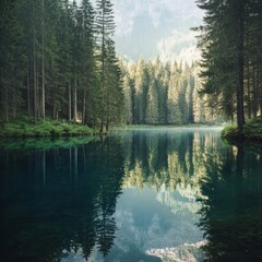 Obraz premium Lake, forest, big park