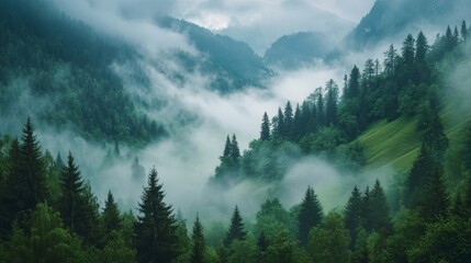 Misty Mountain Majesty: A Serene Escape into Nature's Embrace