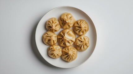 Steamed Buns Isolated on White Background